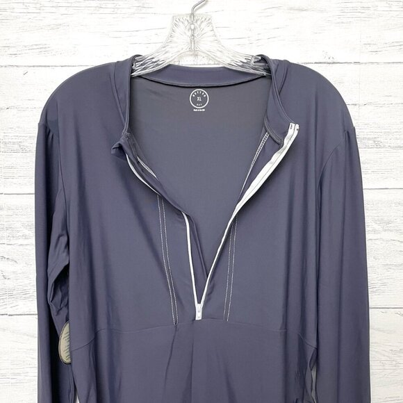 NEW Mott50 Grey Sun Protective Swim Dress UPF 50 Long Sleeves Zipper Front XL - Picture 3 of 11